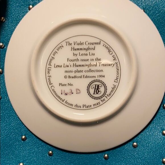 The Bradford Exchange Lena Liu hummingbird Mini Floral Numbered & Signed Plates - Picture 12 of 16